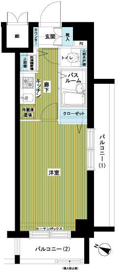 フェニックス上野毛(1K/6階)の間取り写真