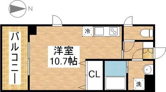 クレア桜山(ワンルーム/1階)の間取り写真