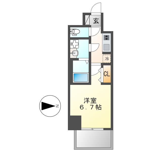 S-RESIDENCE志賀本通DEARLY(1K/6階)の間取り写真