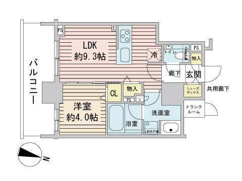 プレシス知事公館前ウエスト(1LDK/10階)の間取り写真