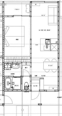 Y.K FLAT(1LDK/1階)の間取り写真