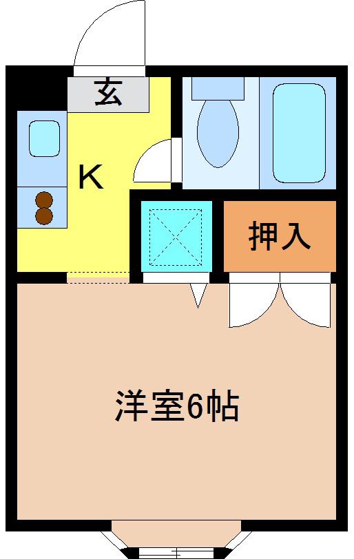 アリス下館第3(1K/1階)の間取り写真