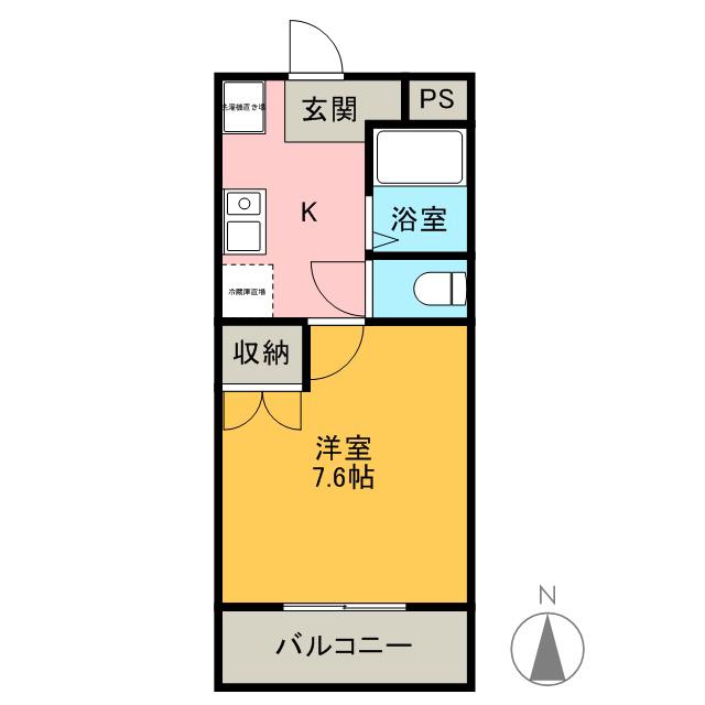 第2小島ビル(1K/2階)の間取り写真
