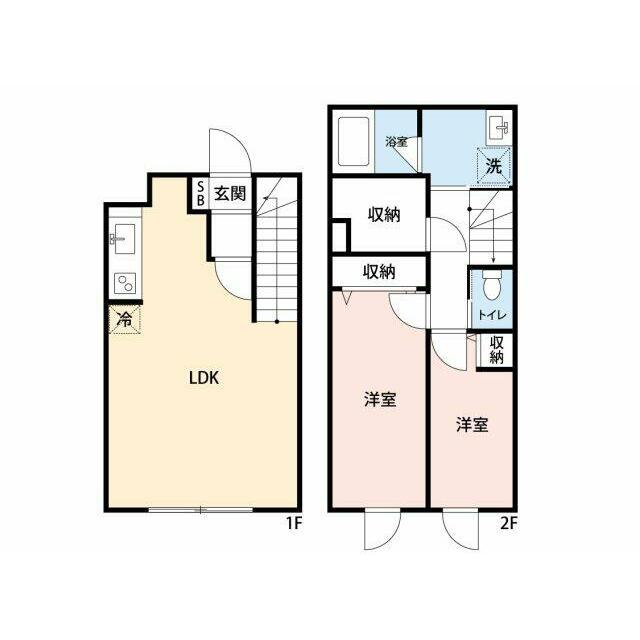 ユーレジデンス下北沢(2LDK/2階)の間取り写真