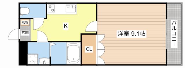 A&S守山I(1K/3階)の間取り写真