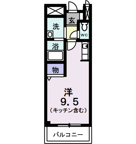 アドミラーブル(ワンルーム/3階)の間取り写真