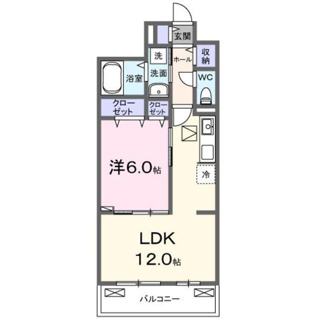 ランドブルーム(1LDK/1階)の間取り写真