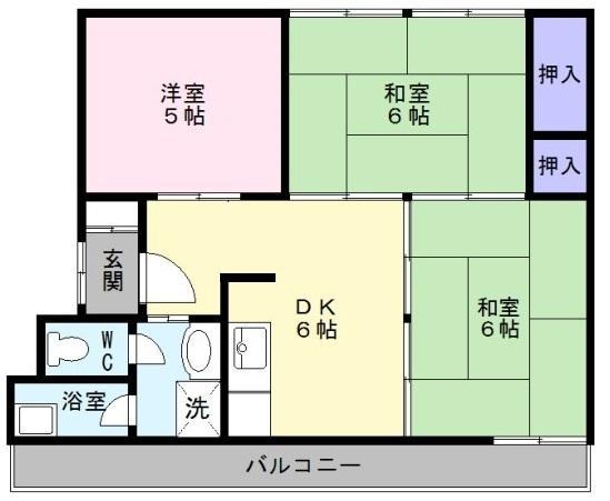 レデント和泉(3DK/4階)の間取り写真