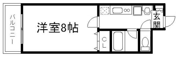 珠光ビル四条大宮(1K/4階)の間取り写真