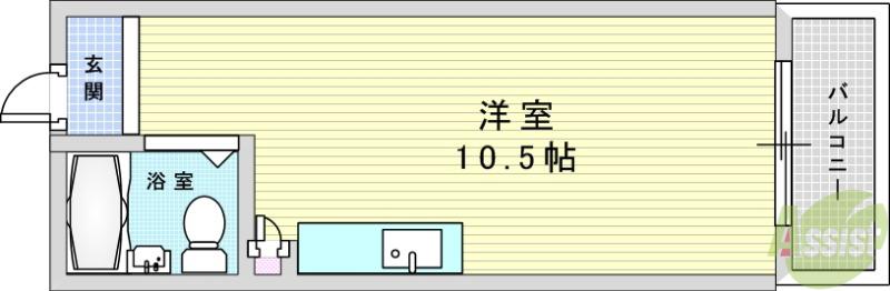 ハイツテラウラ(ワンルーム/2階)の間取り写真