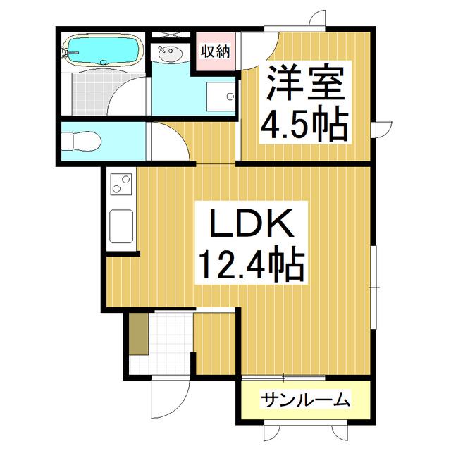 メゾンD IV(1LDK/1階)の間取り写真