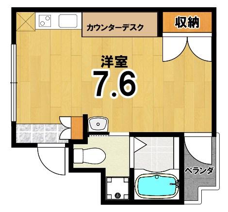 デトムワン京大前(ワンルーム/2階)の間取り写真