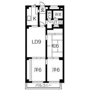 レジデンス西あじま(3LDK/5階)の間取り写真
