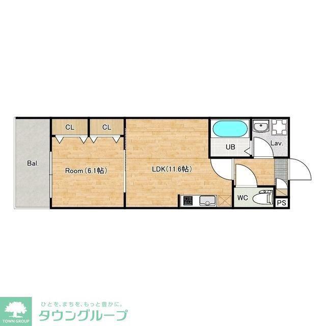 ジーメゾン千葉村田町ヘルミ(1LDK/1階)の間取り写真