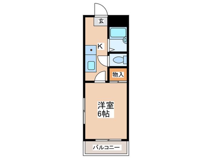 マンション雅(1K/1階)の間取り写真