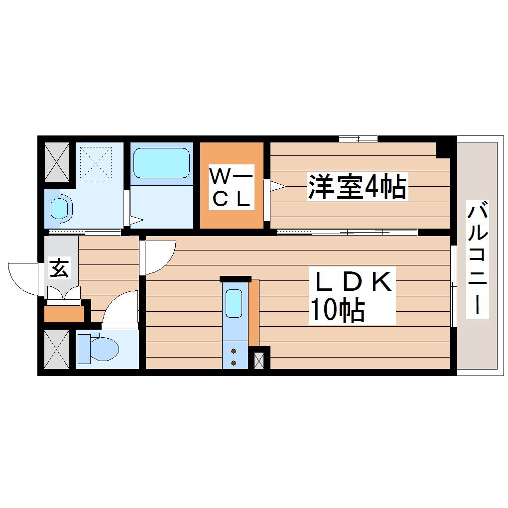 エンジェルコート(1LDK/2階)の間取り写真