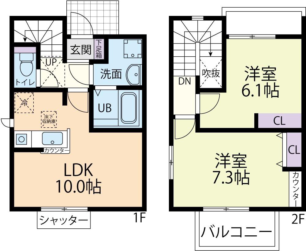VILLA SIEGER A(2LDK/1階)の間取り写真