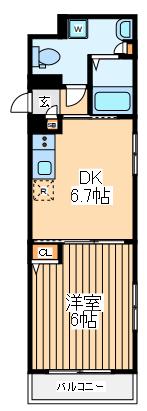 マキシヴ百合ヶ丘トレ(1DK/1階)の間取り写真