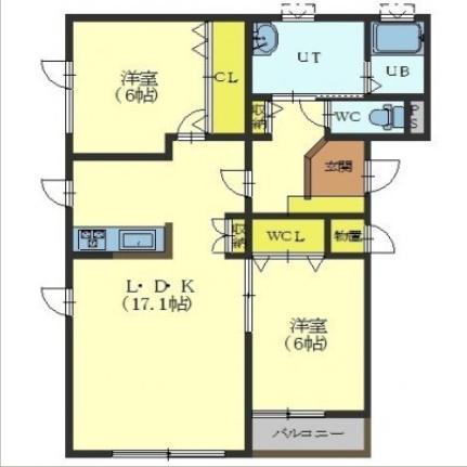 ル・シャルマンI号館(2LDK/2階)の間取り写真