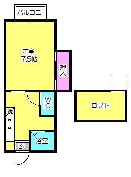 アートイン スイートハウス(1K/2階)の間取り写真