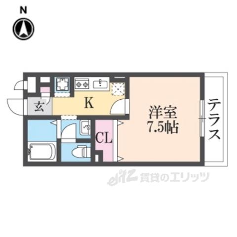 エクレール上小阪(1K/3階)の間取り写真