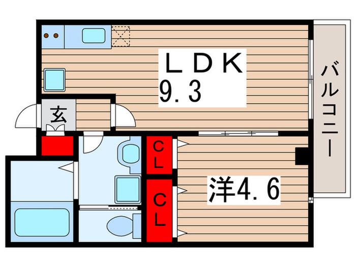 PLOUDIA稲毛(1LDK/3階)の間取り写真