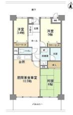 けやき通南四番館(3LDK/10階)の間取り写真