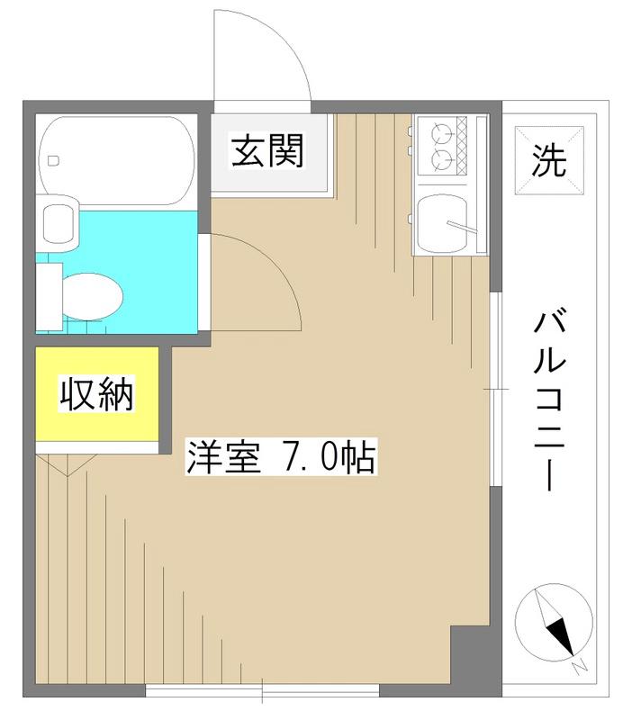 川島マンション(ワンルーム/3階)の間取り写真
