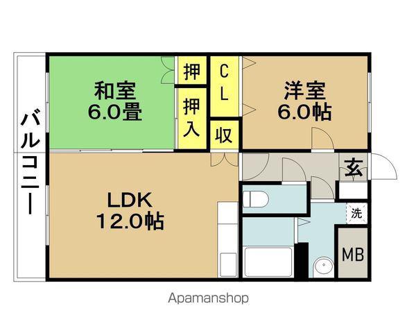 ピーチフローレ II(2LDK/3階)の間取り写真