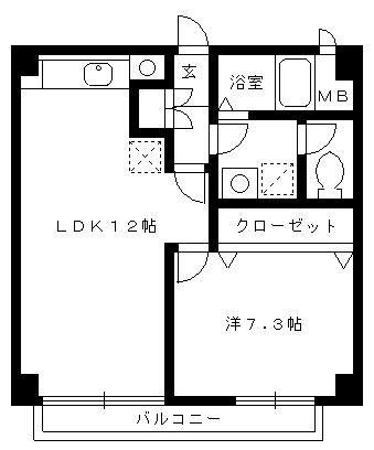 TYビル今泉(1LDK/6階)の間取り写真