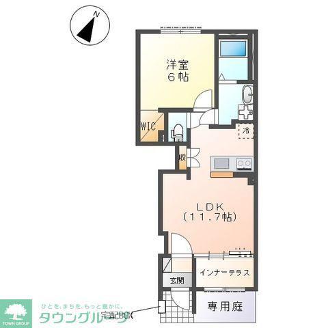 日野市西平山アパート工事(1LDK/1階)の間取り写真