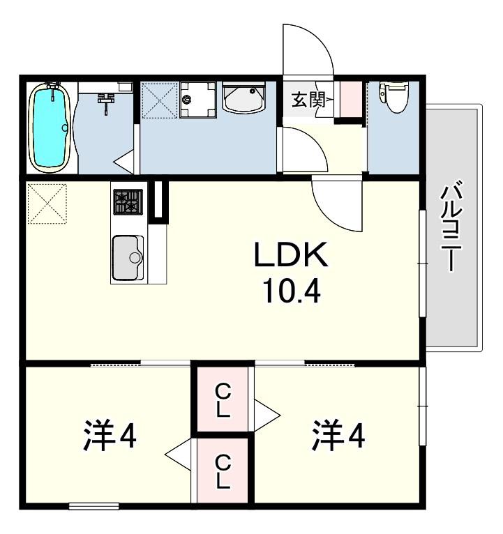 AVANTIO KUISEII(2LDK/2階)の間取り写真