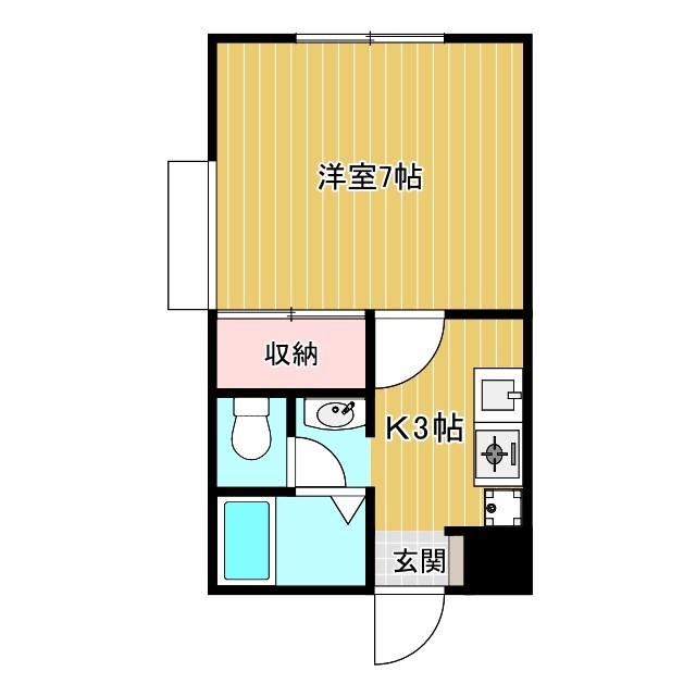 サンバレー東中野(1K/1階)の間取り写真