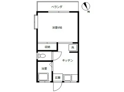 第2たちばな荘(1K/1階)の間取り写真