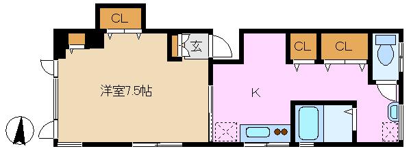 川崎ビル(1K/2階)の間取り写真