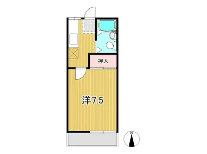 マンハイツI(1K/2階)の間取り写真