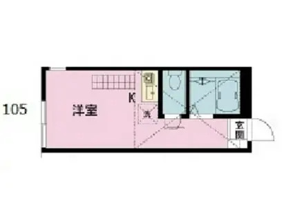 グラート藤沢(ワンルーム/1階)の間取り写真