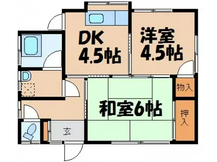 綿貫アパート(2DK/1階)の間取り写真