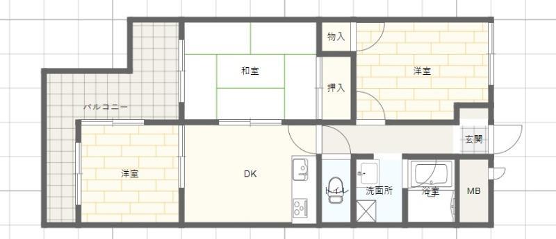 ロイヤルコーポ姫路(3DK/4階)の間取り写真