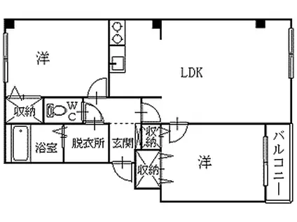 トリヴァンベール根城(2LDK/3階)の間取り写真