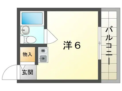クレール香里(ワンルーム/4階)の間取り写真