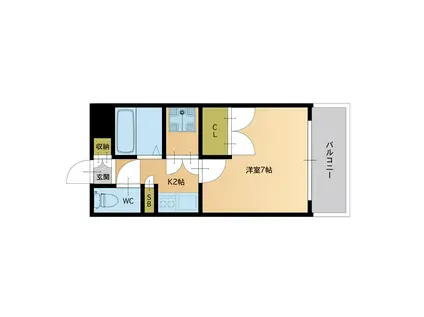 ディアマンテ薬院(1K/10階)の間取り写真