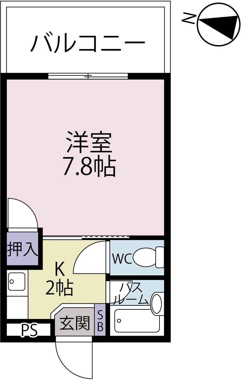 コートヴィレッジ國吉(1K/7階)の間取り写真