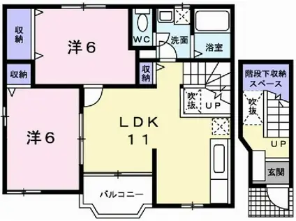 ブルーマウンテンIII(2LDK/2階)の間取り写真