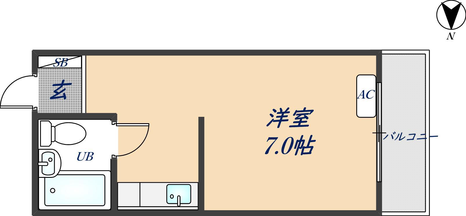 ローレンスハイム(ワンルーム/3階)の間取り写真