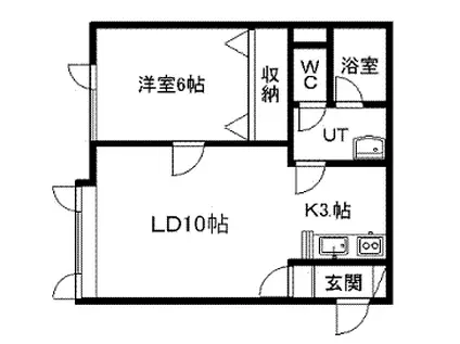 ノーザンヘブン(1LDK/1階)の間取り写真