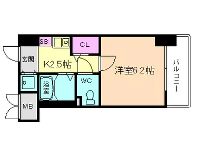 パラシオ塚本II(1K/10階)の間取り写真