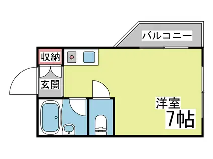 リトル六甲(ワンルーム/4階)の間取り写真