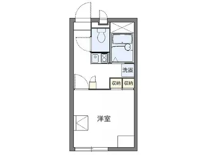 クレール稲田堤(1K/1階)の間取り写真