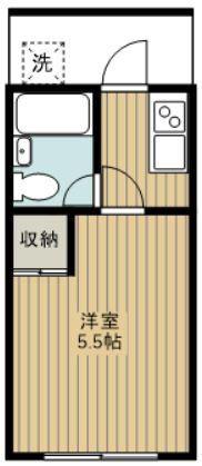 ＪＲ中央線 武蔵小金井駅 徒歩25分 2階建 築38年(1K/2階)の間取り写真